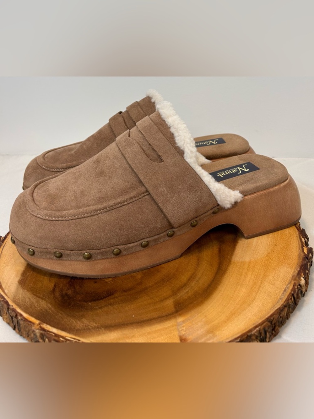 Natural Reflections Jeda Penny Platform Clogs Faux Shearling Lining Women’s 11